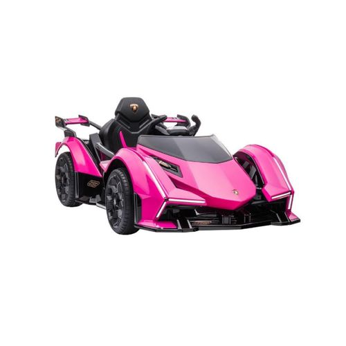 4260259874883 - ES-Toys Kinder Elektroauto Lamborghini V12 Vision Gran Turismo Fernbedienung MP3 pink