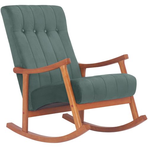 4251756449650 - Schaukelstuhl Saltillo Samtbezug I Lounge Schwingstuhl Mit Holzgestell I Relaxsessel Und Lesesessel I Für Wohnzimmer Und Schlafzimmer