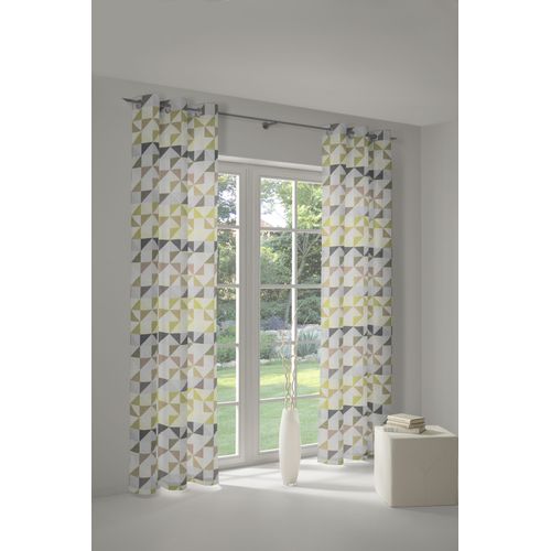 4004567398415 - Vorhang WIRTH Berlare grün Gardinen 175cm Ösen 132cm Baumwolle Polyester nach Maß B132cm H175cm