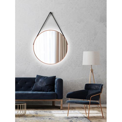 4250312114612 - - Copper Light Spiegel rund � 80 cm � runder Wandspiegel in kupfer- Wandspiegel mit led - Badspiegel rund mit hochwertigen Aluminiumrahmen