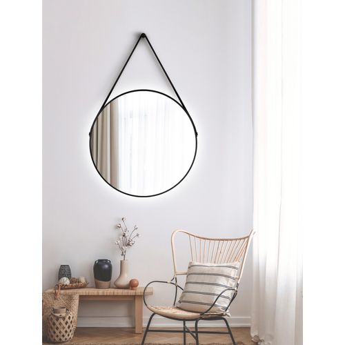 4250312114599 - Black Light Badspiegel Dekospiegel rund � 80 cm - Badezimmerspiegel - hinterleuchtete mit LED Beleuchtung in neutralwei� - schwarz