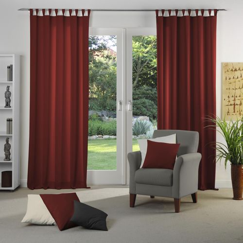 4004567412913 - Vorhang WIRTH Dim out rot Gardinen 365cm Schlaufen 142cm Polyester nach Maß B142cm H365cm 4004567412913 - Vorhang WIRTH Dim out rot Gardinen 365cm Schlaufen 142cm Polyester nach Maß B142cm H365cm