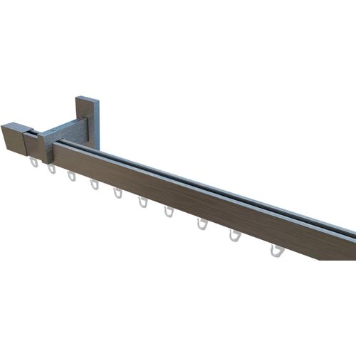 4042627467312 - Innenlaufschiene INDEKO Trend-Line Gardinenstangen Gr L 390 cm Ø 35 mm 1 St 1 läufig grau (edelstahl op) Gardinenschienen Wunschmaßlänge