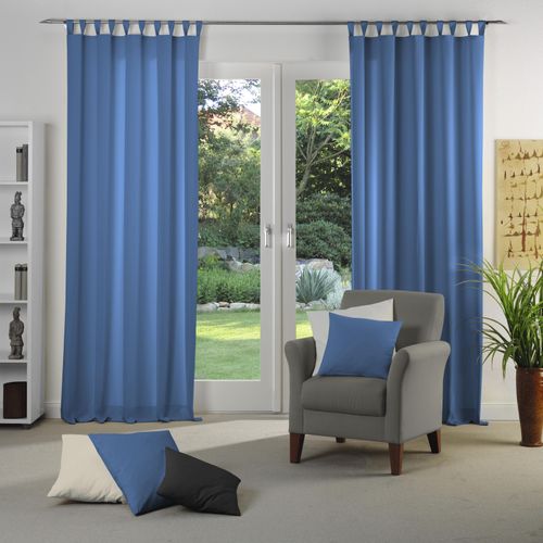 4004567414016 - Vorhang WIRTH Dim out blau Gardinen 385cm Schlaufen 142cm Polyester nach Maß B142cm H385cm 4004567414016 - Vorhang WIRTH Dim out blau Gardinen 385cm Schlaufen 142cm Polyester nach Maß B142cm H385cm