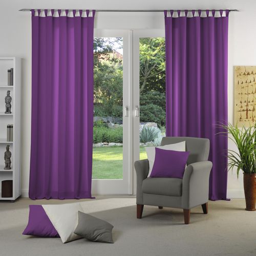 4004567419387 - Vorhang WIRTH Dim out lila Gardinen 355cm Schlaufen 142cm Polyester nach Maß B142cm H355cm