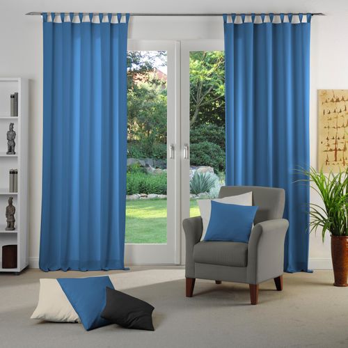 4004567414030 - Vorhang WIRTH Dim out blau Gardinen 405cm Schlaufen 142cm Polyester nach Maß B142cm H405cm 4004567414030 - Vorhang WIRTH Dim out blau Gardinen 405cm Schlaufen 142cm Polyester nach Maß B142cm H405cm