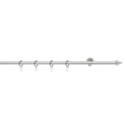 4015161090612 - Gardinenstange PUNTA Gr 3 grau (chromfarben) L410cm Ø16mm Metall Kunststoff Gardinenstangen mit Ringen