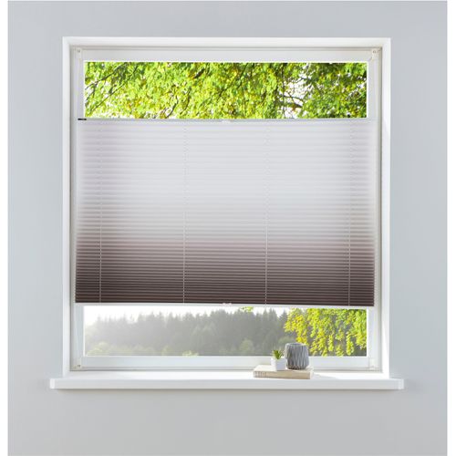 6952540698213 - Plissee MY HOME Ombré Gr 6 grau (taupe) B90cm H130cm Obermaterial 100% Polyester Plissees Fixmaß Farbverlauf Klemmträger