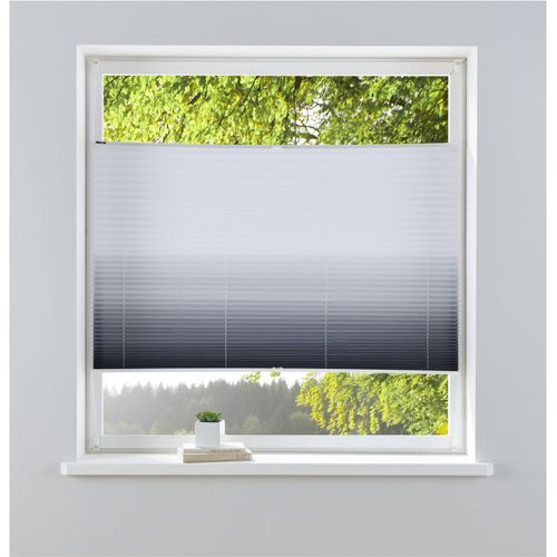6952540697988 - Plissee MY HOME Ombré Plissees Gr 130 cm zweiseitig verschiebbar 40 cm silberfarben Plissees ohne Bohren Plissee Klemmfix Farbverlauf Klemmträger