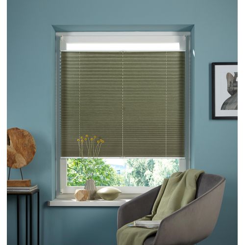 6971988699729 - Plissee MY HOME DAHRA - in Crush-Optik Gr 9 grün (dunkelgrün) B120cm H130cm Obermaterial 100% Polyester Plissees Fixmaß Bestseller mit über 5500 45-Sterne-Bewertungen Klemmträger