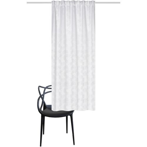 4056751482011 - Vorhang HOME WOHNIDEEN GINGKO Gr 4 weiß (wollweiß) B135cm H245cm Polyester Gardinen Verdunkler jacquardgemustertes Gingko-Blatt-Motiv 100% verdunklend