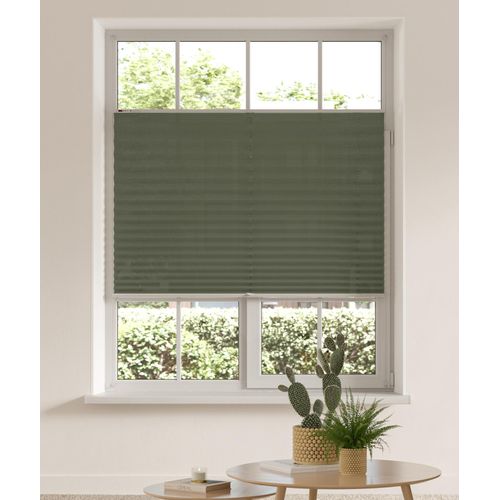 6971988699750 - Plissee MY HOME DAHRA - in Crush-Optik Gr 12 grün (dunkelgrün) B95cm H130cm Obermaterial 100% Polyester Plissees Fixmaß Bestseller mit über 5500 45-Sterne-Bewertungen Klemmträger