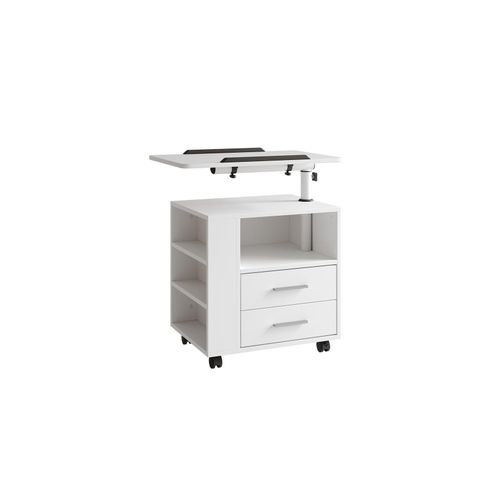 4066731446230 - Nachttisch Bora Weiß 90 x 40 cm mit 2 Schubladen