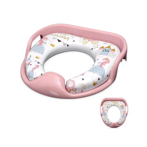 3800166103464 - Toilettensitz weich Handgriffe gepolstertes Sitzkissen Spritzschutz rosa