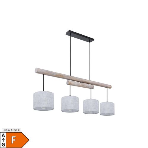9007371571352 - LED Hängelampe höhenverstellbar Holz grau schwarz L 113 cm 9007371571352 - LED Hängelampe höhenverstellbar Holz grau schwarz L 113 cm