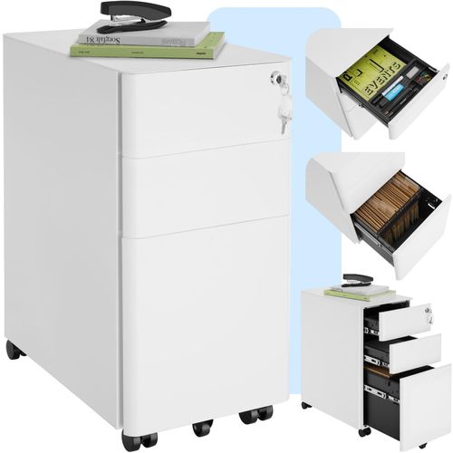 4061173261434 - tectake® Aktenrollschrank aus pulverbeschichtetem Stahl herausnehmbarer Einsatz für Schreibutensilien 30 x 50 x 595 cm