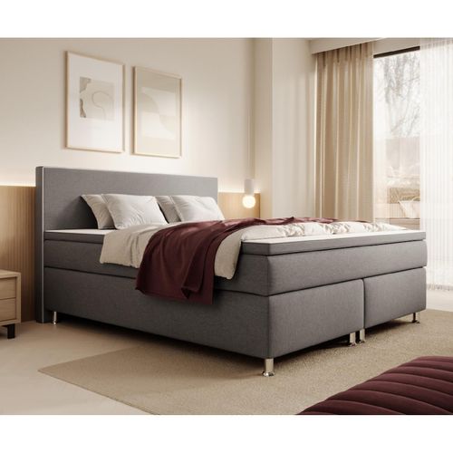 4065307005703 - Inter Handels Boxspringbett Gent - versch Ausführungen - 180x200cm Grau TFK