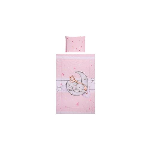 3800166101415 - Kinderbettwäsche 3-teilig Decke 140 x 95 Kissen 43 x 35 Laken 150 x 100 rosa pink