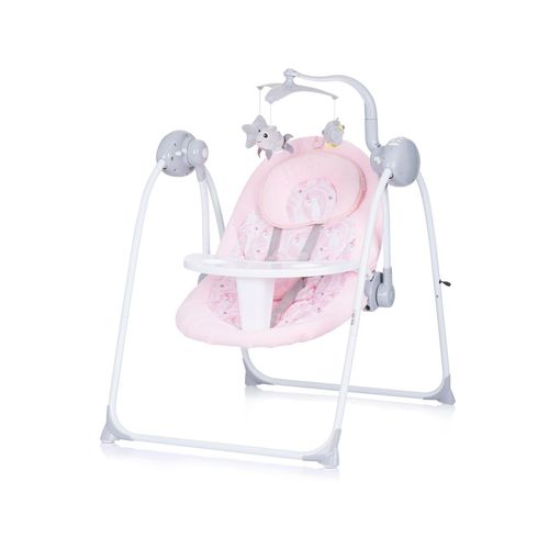 3800931049799 - Babywippe Nux klappbar Musik Schwingfunktion Fernbedienung Spielbogen rosa
