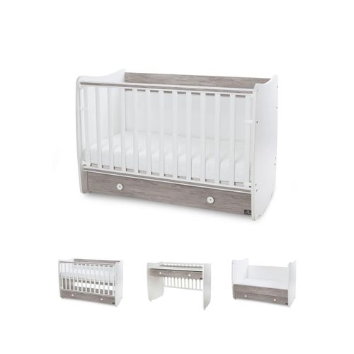 3800166109145 - Babybett Dream 70 x 140 cm umbaubar Kinderbett Schaukelbett Schreibtisch weiß grau 3800166109145 - Babybett Dream 70 x 140 cm umbaubar Kinderbett Schaukelbett Schreibtisch weiß grau