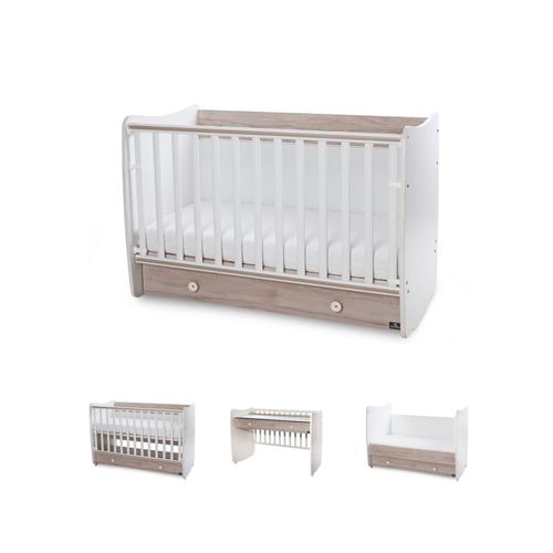 3800166107288 - Babybett Dream 70 x 140 cm umbaubar Kinderbett Schaukelbett Schreibtisch weiß braun 3800166107288 - Babybett Dream 70 x 140 cm umbaubar Kinderbett Schaukelbett Schreibtisch weiß braun