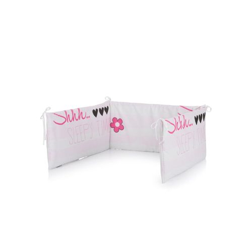 3800931060770 - Babynest Bumper 180 x 30 cm Bettumrandung Nestchen aus 100% Baumwolle rosa Flower