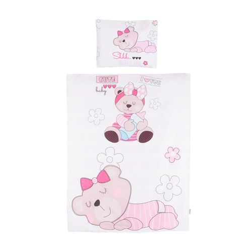 3800931060688 - 5-teiliges Bettwäsche Set Decke 95 x 125 cm Kissen 35 x 45 cm rosa Daisy