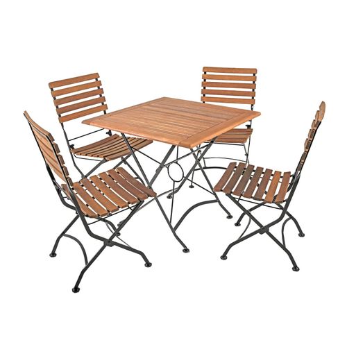 4059865544156 - 5-tlg Holz Tischgruppe WIEN Garten Möbel Sitzgruppe Sitzgarnitur Gartenset Set
