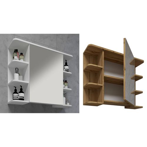 4051814421969 - Badspiegel Badschrank zeitlos Maße ca H 64 x B 80 x T 21 cm ausreichend Stauraum Spiegelschrank - Nilosi Gr 80 honig eiche B80cm H64cm T21cm Holzwerkstoff Spiegel 4051814421969 - Badspiegel Badschrank zeitlos Maße ca H 64 x B 80 x T 21 cm ausreichend Stauraum Spiegelschrank - Nilosi Gr 80 honig eiche B80cm H64cm T21cm Holzwerkstoff Spiegel