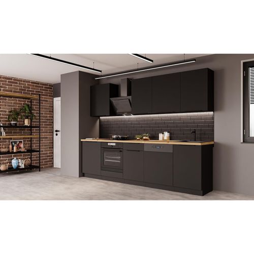 4255832101173 - Küche SIENA BASIC 280 cm Küchenzeile Küchenblock Einbauküche Schwarz 4255832101173 - Küche SIENA BASIC 280 cm Küchenzeile Küchenblock Einbauküche Schwarz