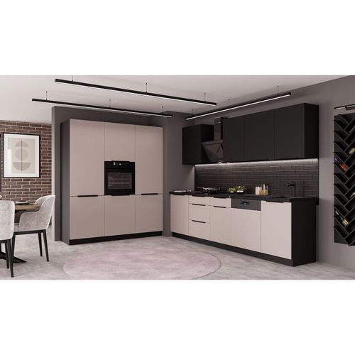 4255832101760 - Küche ARONA SIENA 280 + 180 Küchenzeile Küchenblock Einbauküche Kaschmir Schwarz 4255832101760 - Küche ARONA SIENA 280 + 180 Küchenzeile Küchenblock Einbauküche Kaschmir Schwarz