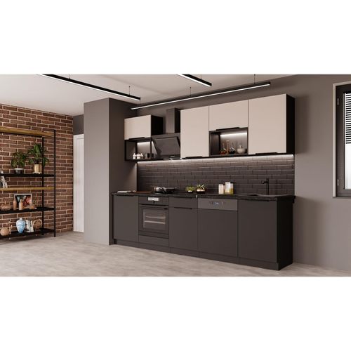 4255832101821 - Küche SIENA + ARONA BASIC LOFT 280 Küchenzeile Küchenblock Einbauküche Kaschmir