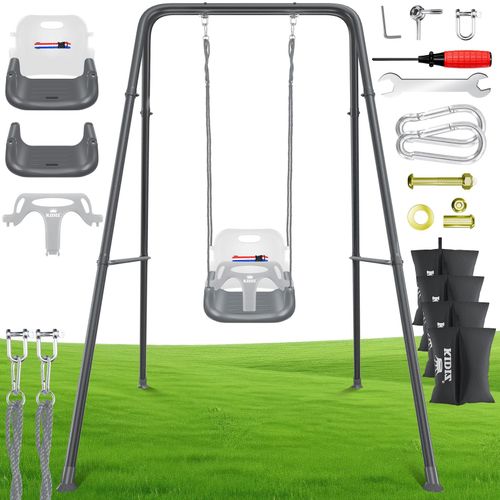 4255598327473 - KIDIZ® Babyschaukel mit Gestell 3-in-1 Indoor & Outdoor Kinderschaukel mit Metallständer höhenverstellbar Schaukelgestell + 4 Sandsäcke & Sicherheitsgurt Mitwachsender Schaukelsitz 4255598327473 - KIDIZ® Babyschaukel mit Gestell 3-in-1 Indoor & Outdoor Kinderschaukel mit Metallständer höhenverstellbar Schaukelgestell + 4 Sandsäcke & Sicherheitsgurt Mitwachsender Schaukelsitz