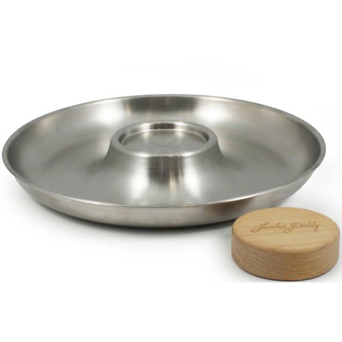 0056975035486 - Tablett SWISSMAR Shucker Paddy Tabletts silberfarben (silber holzfarben) Serviertabletts Austertablett für bis zu 24 Austern mit Holzpuck und Tablett 0056975035486 - Tablett SWISSMAR Shucker Paddy Tabletts silberfarben (silber holzfarben) Serviertabletts Austertablett für bis zu 24 Austern mit Holzpuck und Tablett
