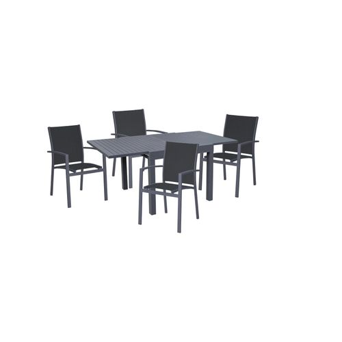 4041908114051 - 5tlg Alu Tischgruppe Set Garten Sitzgruppe Tisch Stuhl Stühle Sessel Holz Optik 4041908114051 - 5tlg Alu Tischgruppe Set Garten Sitzgruppe Tisch Stuhl Stühle Sessel Holz Optik