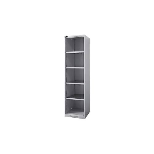 4051273790989 - Genius Regalschrank FS 5 OH 4 höhenverstellbare Fachböden bis 250 kg B 545 x T 420 x H 1950 mm Stahl weißaluminium RAL 9006 4051273790989 - Genius Regalschrank FS 5 OH 4 höhenverstellbare Fachböden bis 250 kg B 545 x T 420 x H 1950 mm Stahl weißaluminium RAL 9006