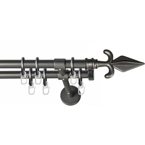 9002777284479 - Gardinenstange GARESA RUSTIKA Gardinenstangen Gr L 320 cm Ø 16 mm 2 läufig grau (graphit) Kinder Gardinenstangen für rustikale Vorhanggarnitur verlängerbar m Ringe Endknopf Pfeil 9002777284479 - Gardinenstange GARESA RUSTIKA Gardinenstangen Gr L 320 cm Ø 16 mm 2 läufig grau (graphit) Kinder Gardinenstangen für rustikale Vorhanggarnitur verlängerbar m Ringe Endknopf Pfeil