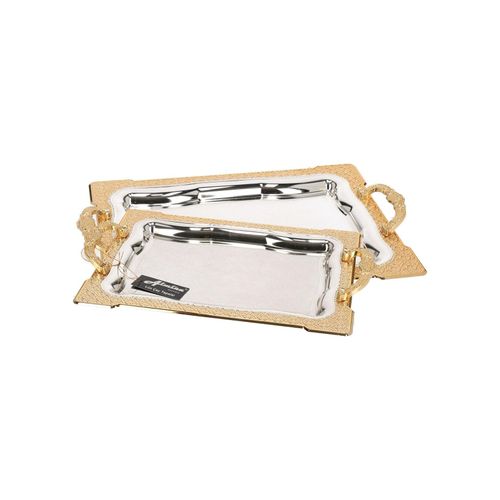 4255829530665 - 2er-Set Serviertabletts aus hochwertigem 18 10 Edelstahl