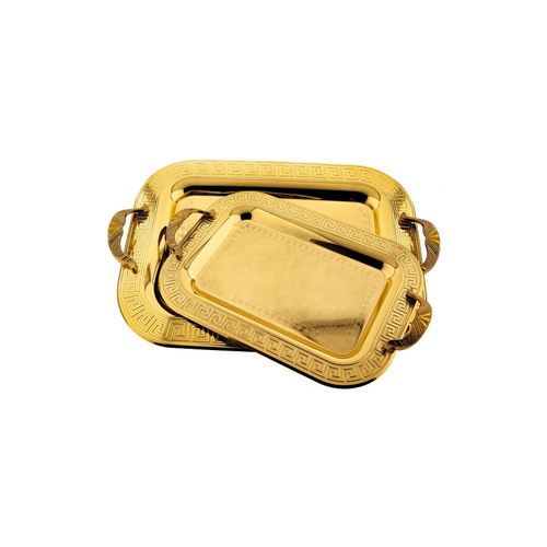 4255829530627 - 2er-Set Serviertabletts aus hochwertigem 18 10 Edelstahl 4255829530627 - 2er-Set Serviertabletts aus hochwertigem 18 10 Edelstahl