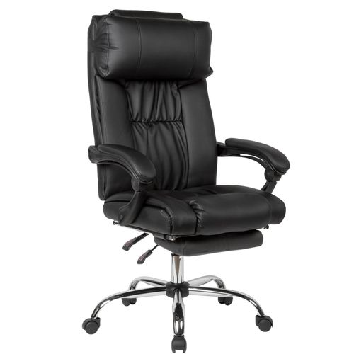 4250950294493 - Finebuy - Schreibtischstuhl Bezug Kunstleder Schwarz Arbeitsstuhl bis 110 kg Bequemer Büro-Drehsessel mit ausziehbarer Fußstütze 4250950294493 - Finebuy - Schreibtischstuhl Bezug Kunstleder Schwarz Arbeitsstuhl bis 110 kg Bequemer Büro-Drehsessel mit ausziehbarer Fußstütze
