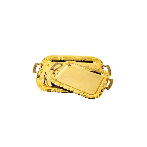 4255829530740 - 2er-Set Serviertabletts aus hochwertigem 18 10 Edelstahl 4255829530740 - 2er-Set Serviertabletts aus hochwertigem 18 10 Edelstahl