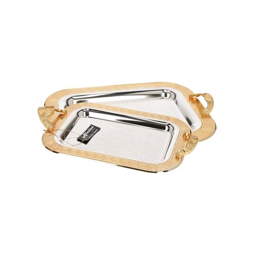 4255829530634 - 2er-Set Serviertabletts aus hochwertigem 18 10 Edelstahl