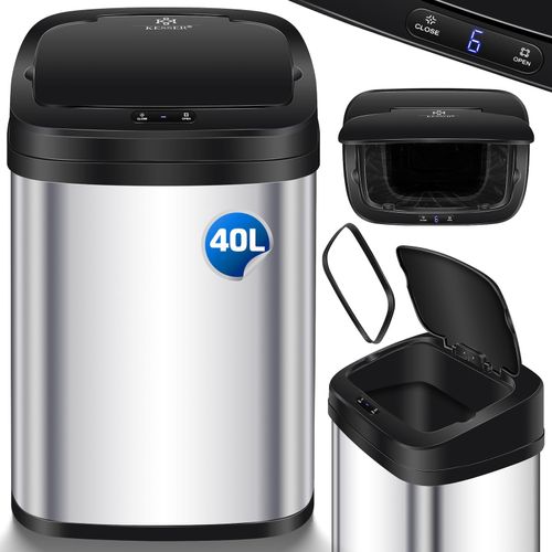 4255598326056 - KESSER® Sensor Mülleimer Küche Automatik mit Bewegungssensor Abfalleimer & Soft-Close-Deckel Müllbehälter mit Touch-Bedienfeld & Sensor LCD-Display Edelstahl inkl Müllsackhalter 4255598326056 - KESSER® Sensor Mülleimer Küche Automatik mit Bewegungssensor Abfalleimer & Soft-Close-Deckel Müllbehälter mit Touch-Bedienfeld & Sensor LCD-Display Edelstahl inkl Müllsackhalter