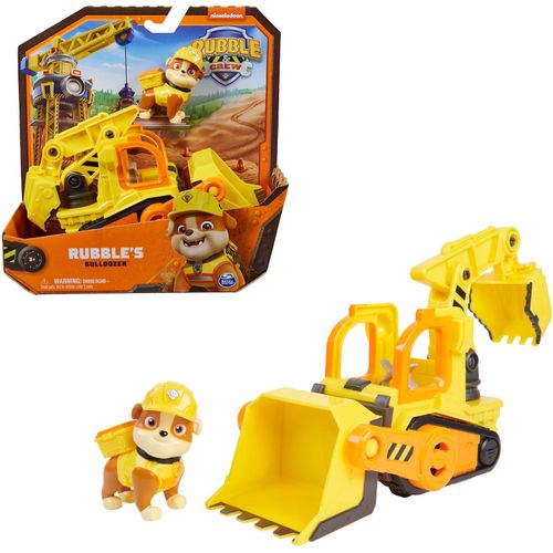 0778988456484 - PAW PATROL Spielfahrzeug Rubble & Crew - Planierraupen-Baufahrzeug mit Rubble-Figur