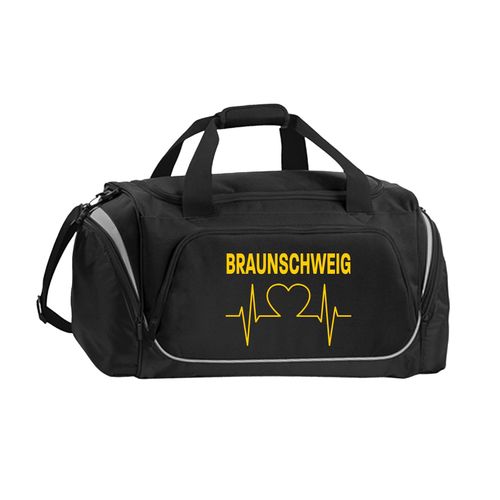 4068859201524 - multifanshop Sporttasche - Braunschweig - Herzschlag - Druck gelb - Tasche 4068859201524 - multifanshop Sporttasche - Braunschweig - Herzschlag - Druck gelb - Tasche
