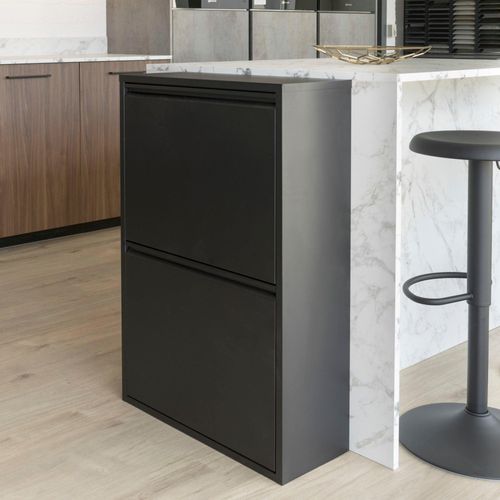 8712077107989 - Mülltrennsystem Gigi schwarz B60cm H92cm T25cm Metall Mülleimer Metall Breite 60 cm 8712077107989 - Mülltrennsystem Gigi schwarz B60cm H92cm T25cm Metall Mülleimer Metall Breite 60 cm