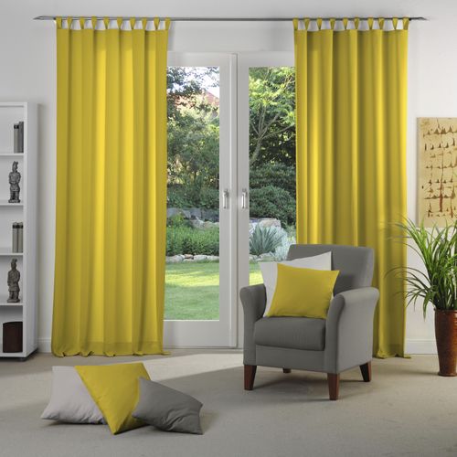 4004567416126 - Vorhang WIRTH Dim out gelb Gardinen 335cm Schlaufen 142cm Polyester nach Maß B142cm H335cm 4004567416126 - Vorhang WIRTH Dim out gelb Gardinen 335cm Schlaufen 142cm Polyester nach Maß B142cm H335cm