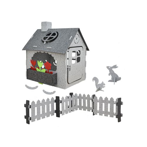 4057216045239 - Casetta per Bambini - Feltro Riciclato - 110x100x124 Casa Bimbi Interni Esterni - grau 4057216045239 - Casetta per Bambini - Feltro Riciclato - 110x100x124 Casa Bimbi Interni Esterni - grau