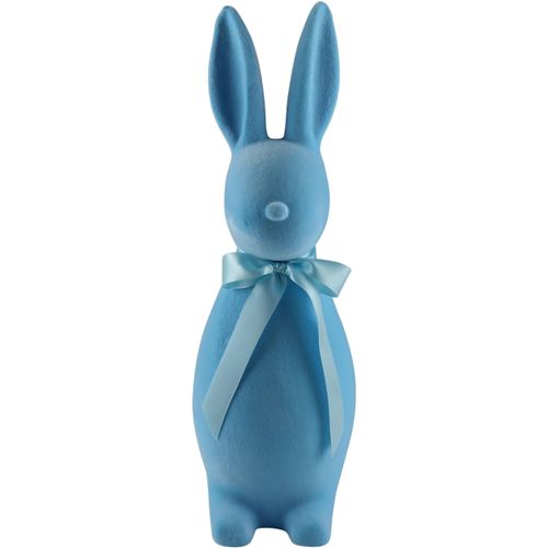 4056422202672 - Dekofigur AM DESIGN Hase mit Schleife in samtiger Flock-Haptik blau B20cm H68cm T68cm Dekofiguren Osterdeko in zwei Größen