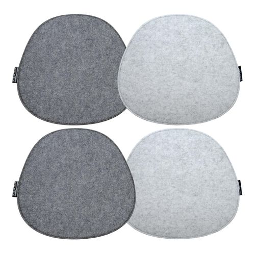 4057216026894 - 4 Filz Sitzkissen Oval 40x37cm 8mm Stuhlkissen Wende Sitzauflage Hellgrau Grau 4057216026894 - 4 Filz Sitzkissen Oval 40x37cm 8mm Stuhlkissen Wende Sitzauflage Hellgrau Grau